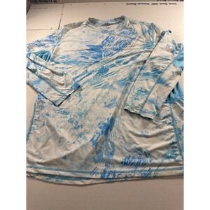 Realtree Fishing Aspect Camo Performance Shirt Mens 2XL Blue White Long Sleeve
